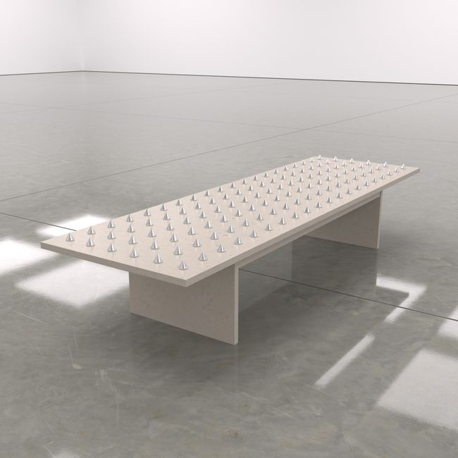Gallery Bench with Anti-Sitting Spikes