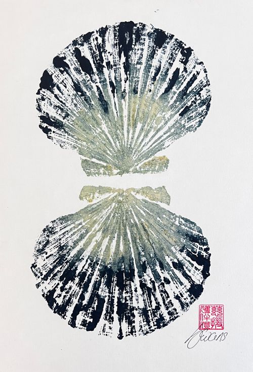 Scallop Shell Gyotaku