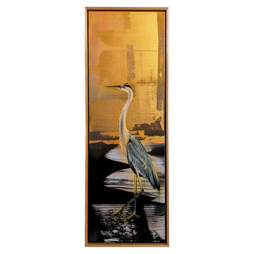 Heron on Black and Gold
