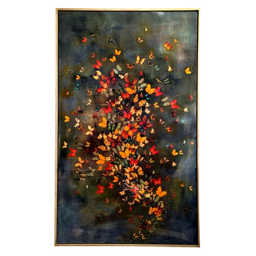 Butterflies on Heather Grey