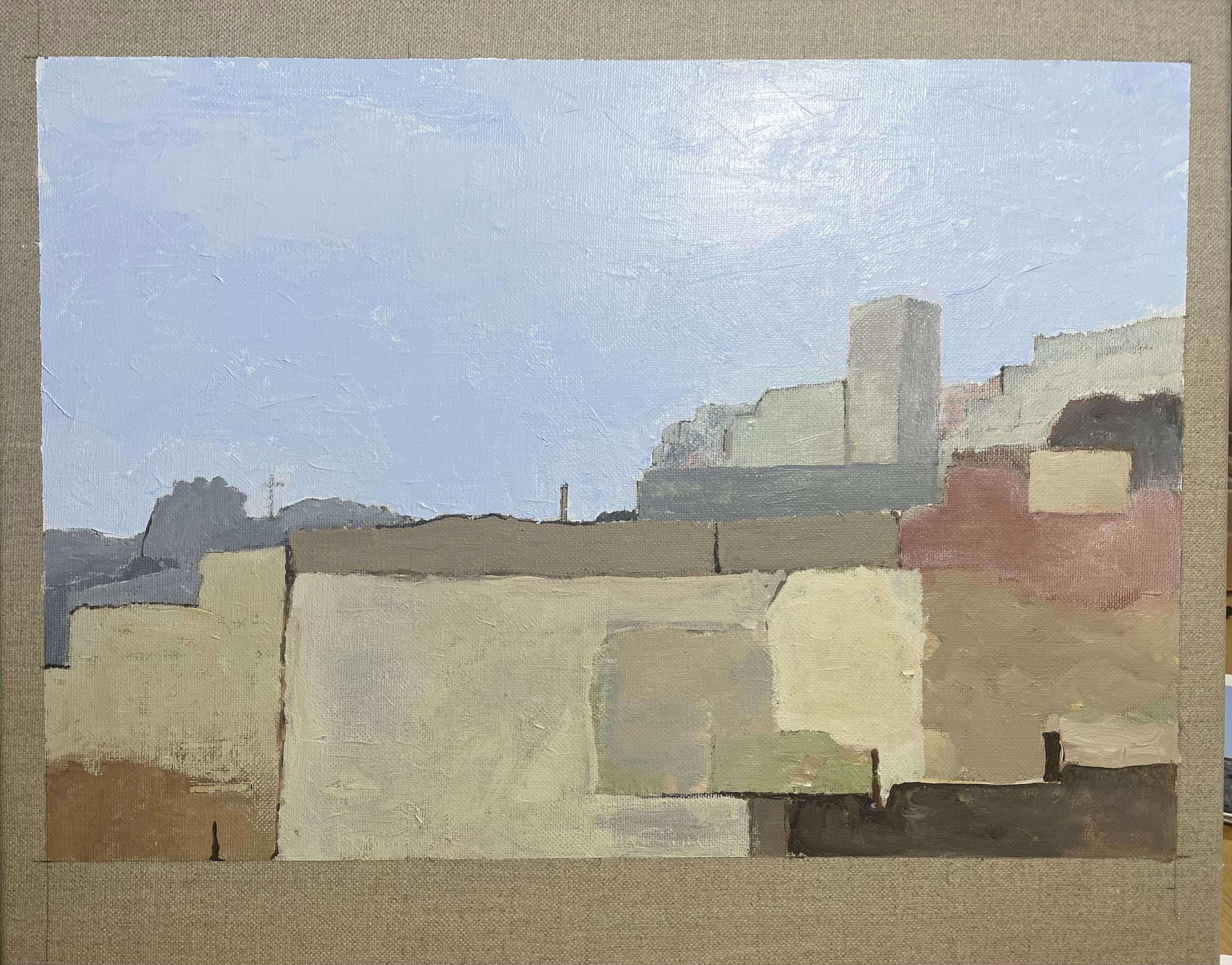 semi abstract painting of Matera, Southern Italy