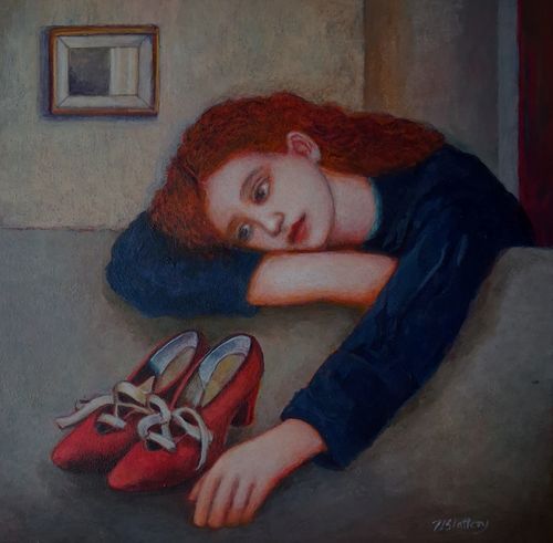 Gazing at Red Shoes