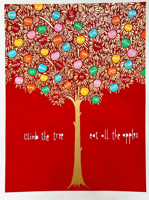 Eat all the Apples, screenprint, 56x76cm, from an edition of 25.