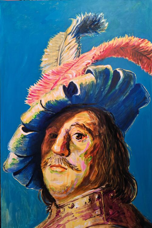 A man in a gorget and cap (after Rembrandt)