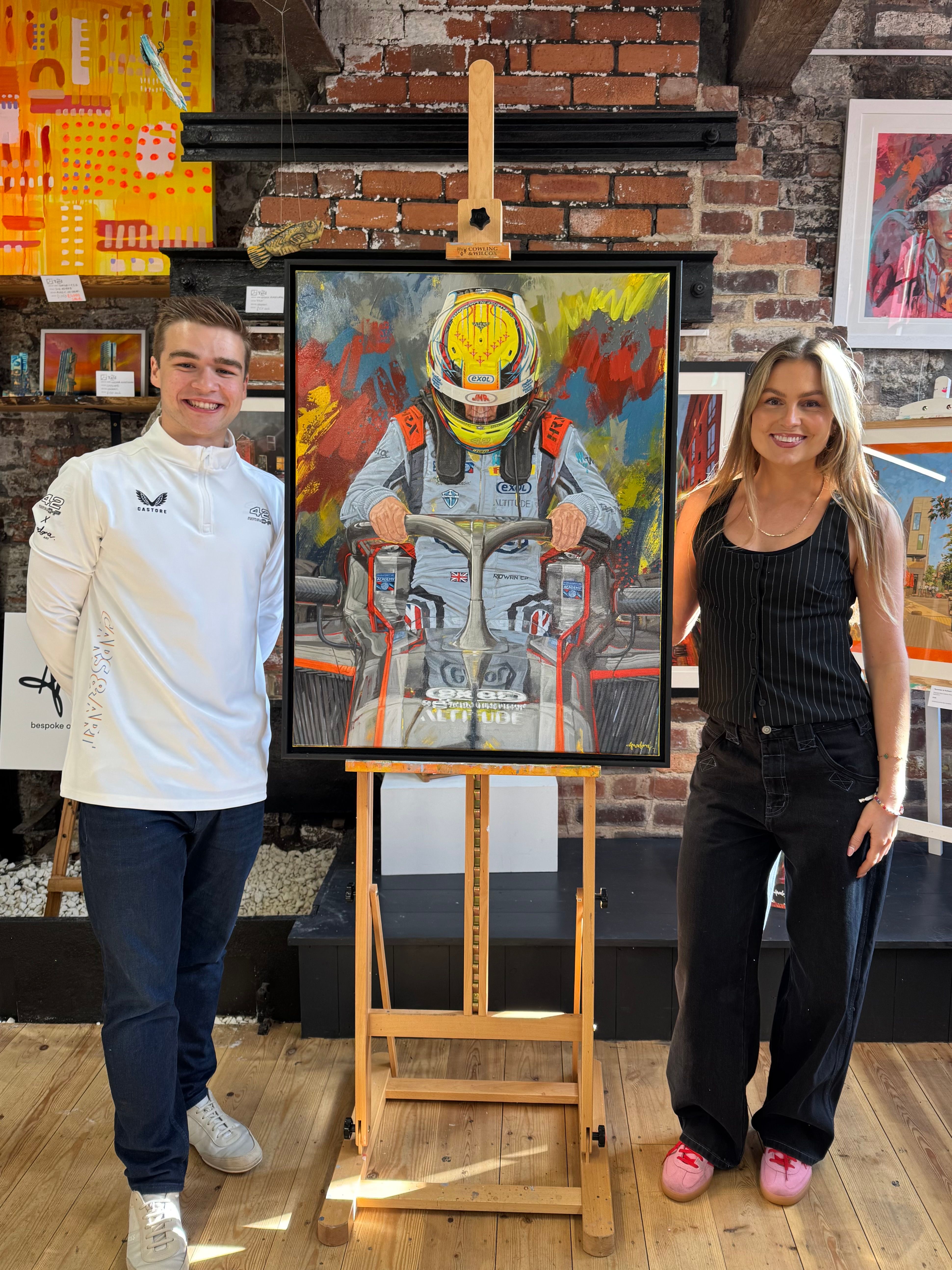 Sheffield’s rising motorsport star, Rowan Campbell-Pilling, has officially announced a unique new collaboration with local artist, Amadora Art.