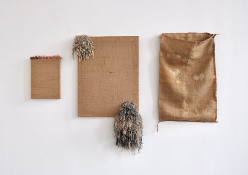 Barney's solo : Primary Colours - Hessian triptych - East wall