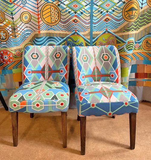 Yelena Popova - Mather Tree tapestry chairs (pair) - £5000