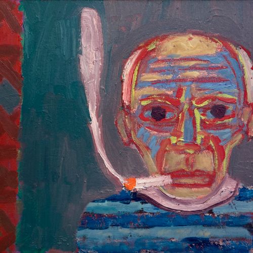 Picasso thinking in a square 2025