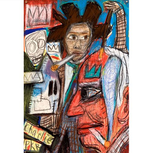 Basquiat paints crowns on Guston