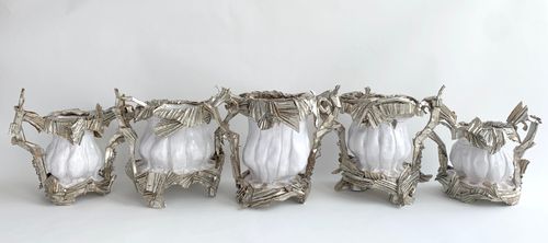 Garniture of 5 Vessels with Ormalou Mounts