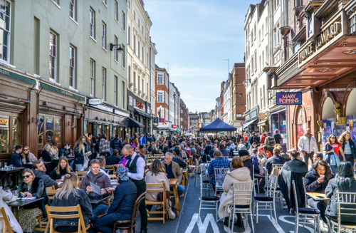 Food and drink sales in Britain's cities back in growth as footfall returns