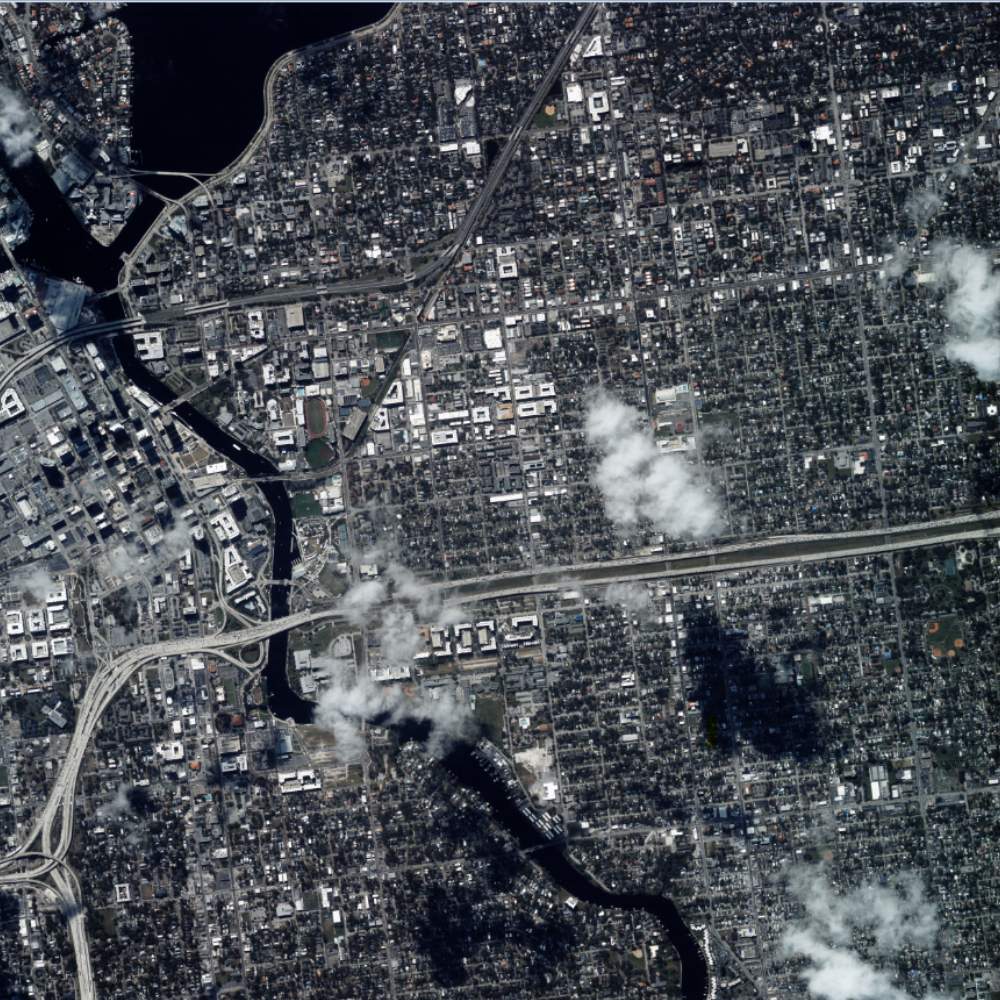 Satellite imagery of Tampa, US, taken by UK Space Command’s Tyche satellite. (UK Space Command via SSTL) 