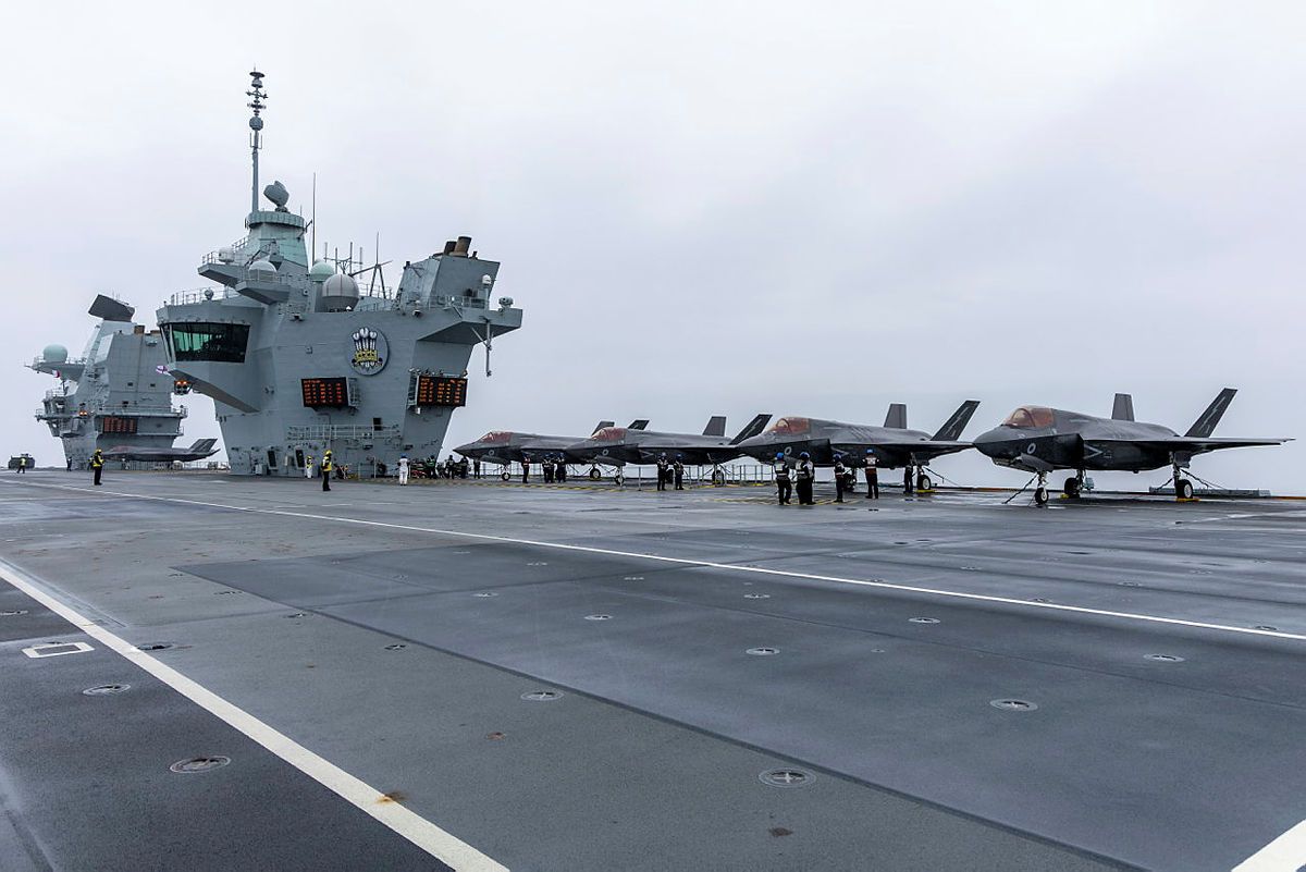  617 Sqn F35-B Lightning jets aboard HMS Prince of Wales. (AS1 Amber Mayall RAF/UK MOD Crown copyright 2024)