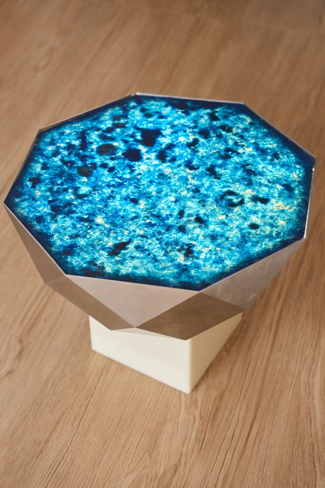 Starry sky translucent side table