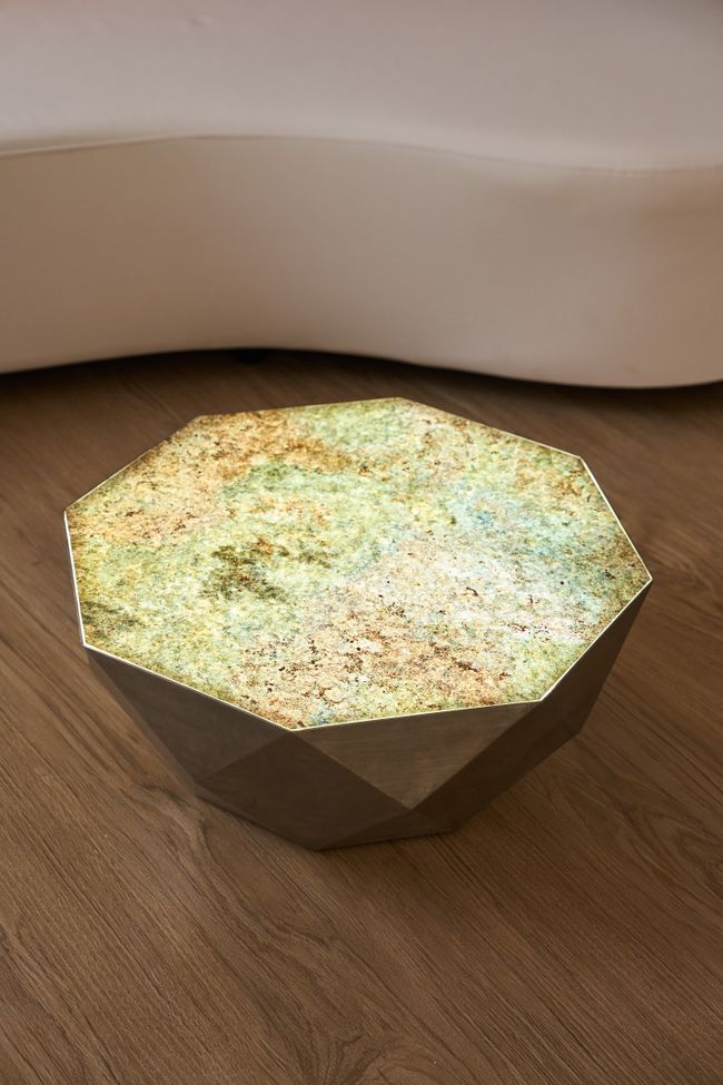 Moss Stone Translucent Side Table