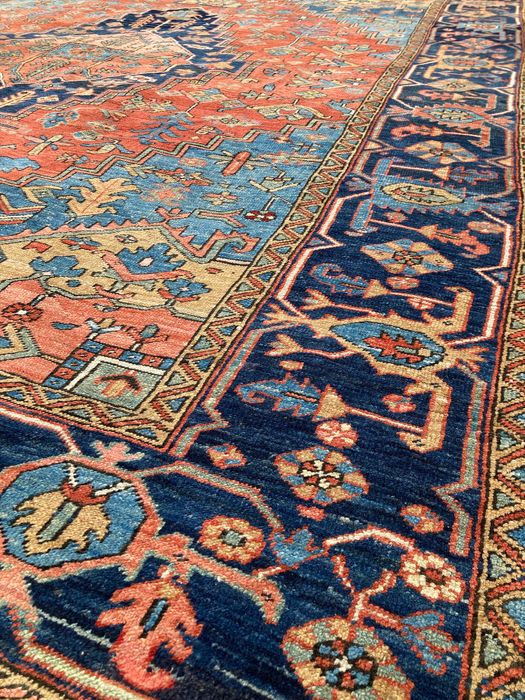 Antique Persian Heriz Carpet 3.67m x 2.98m