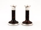 Art Deco Tortoiseshell & Silver Candlesticks