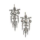 Antique Diamond And Silver Upon Gold Drop Earrings, Circa 1850