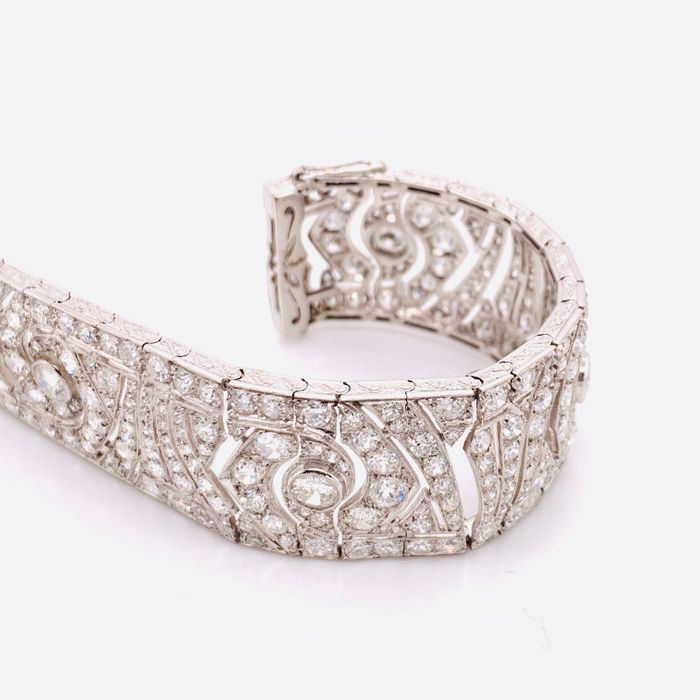 French Art Deco Diamond Platinum Bracelet