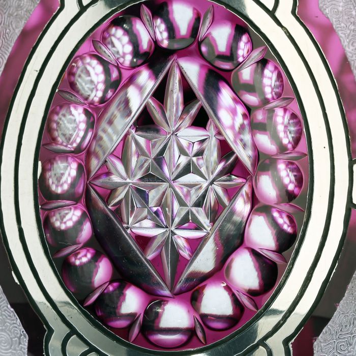 c.1927 Val St. Lambert Leopoldville Crystal Vase with Amethyst & Silver Overlay, Modeste Denoël