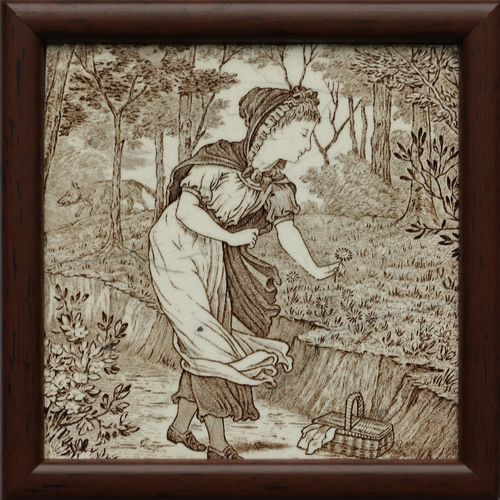 c.1890 Wedgwood Red Riding Hood Tile, Framed