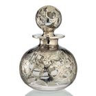 c.1888 Shreve Crump & Low Silver Overlay Glass Scent Perfume Bottle