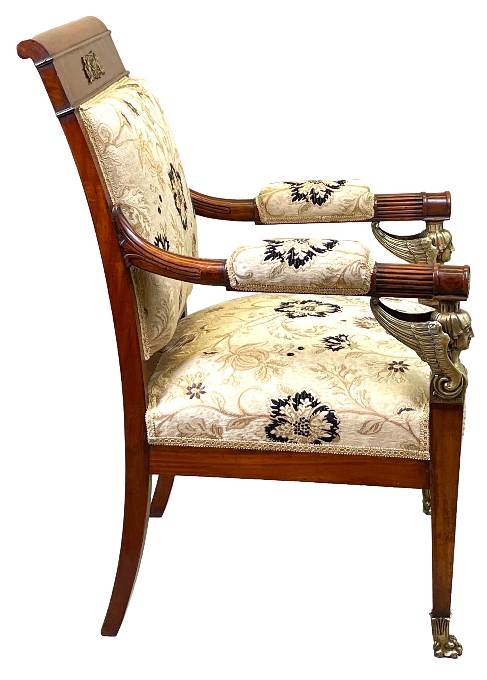 19th Century French Empire Library Armchair