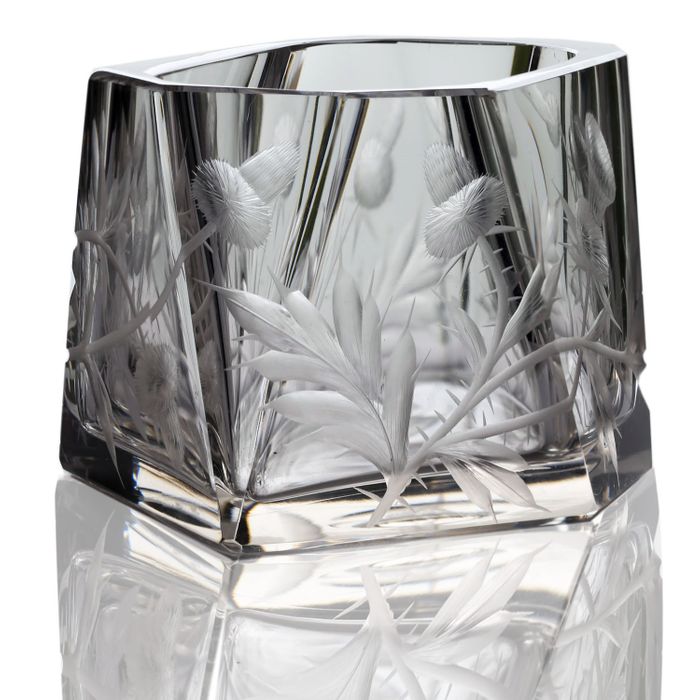 c.1905 Moser Karlsbad Intaglio Engraved Crystal Flower Bowl