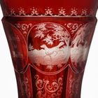 c.1890 Bohemian Ruby Flashed & Engraved Goblet Vase