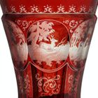 c.1890 Bohemian Ruby Flashed & Engraved Goblet Vase
