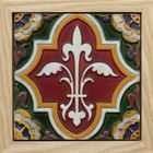 c.1870 Embossed Gothic Revival Majolica Tile, Minton & Co., Framed