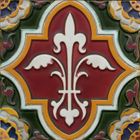 c.1870 Embossed Gothic Revival Majolica Tile, Minton & Co., Framed