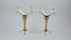 Pair of parcel gilt silver candelabra marked for London 1975 by Stuart Devlin.