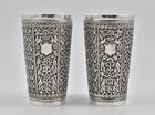 Pair of Indian silver beakers marked for MM – recorded but name currently unknown. Probably made in Cutch (Bhuj), Circa 1885- 1890.