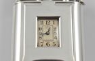 Art Deco sterling silver, single wheel Dunhill watch lighter. The watch signed ‘DUNHILL FAB. SUISSE’ and the case ‘ALFRED DUNHILL PARIS PAT. NO.143752’.
