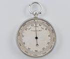 Victorian silver pocket barometer marked for London 1895 by Thomas Wheeler.