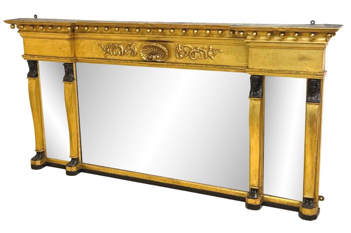 Regency Giltwood & Gesso Overmantle Mirror