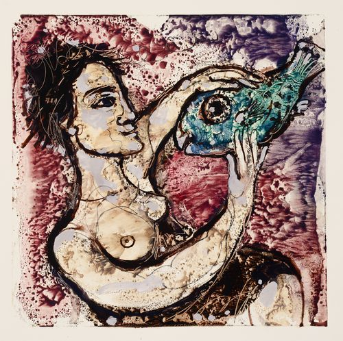 Woman with Fish - Walter Lindner