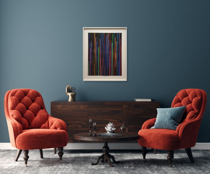 Ian Davenport - Staggered  Lines (Ivory Black, No. 2) 2010