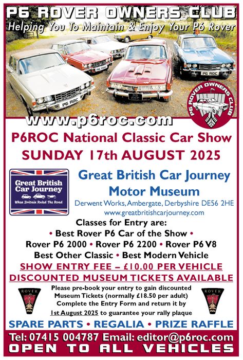 P6 Rover Owners Club National Show