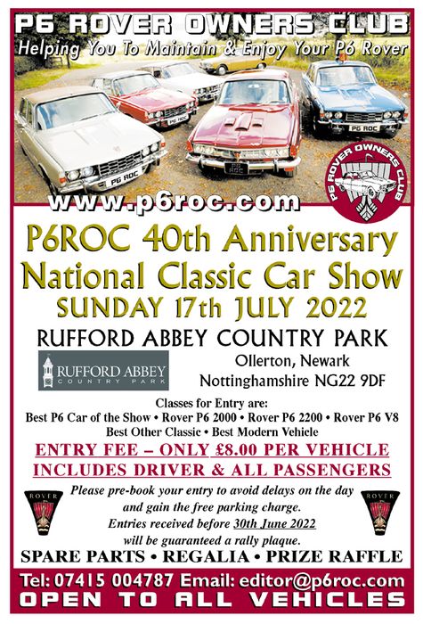 P6 Rover Owners Club 40th Anniversary National Show