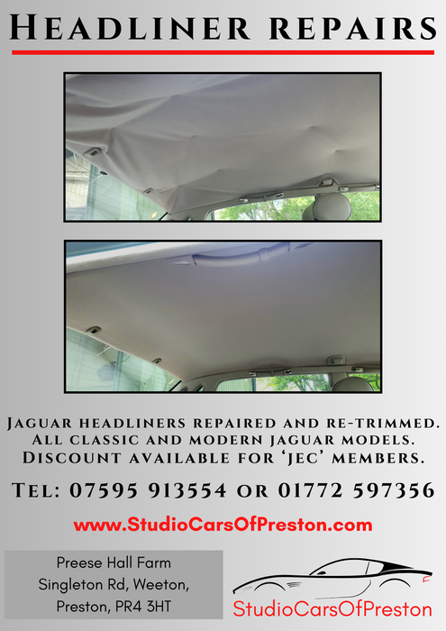 Headliner repair, restoration and re-trim services.