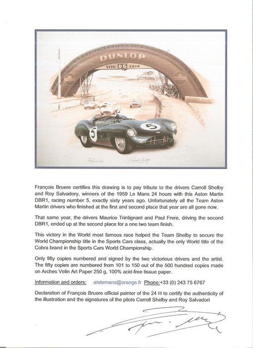 signed AM DBR1 Lithography from Francois Bruère