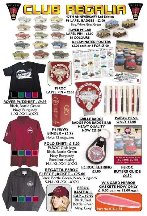 P6 Rover Owners Club Regalia & Shop