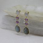 Gemstone and Gold Vermeil Statement Earrings