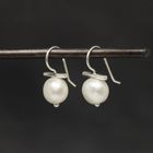 Minimal Bar and Pearl Drop Earrings