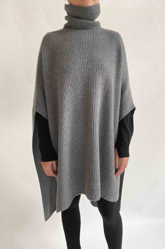 Chunky Sweater Poncho with roll neck