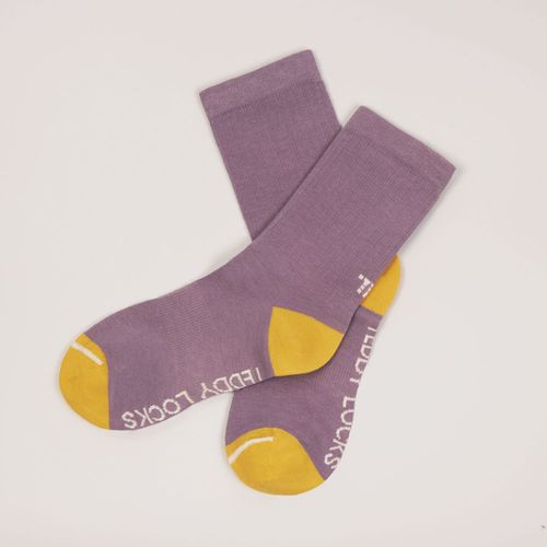 Eco-friendly Lilac Ribbed Crew Socks