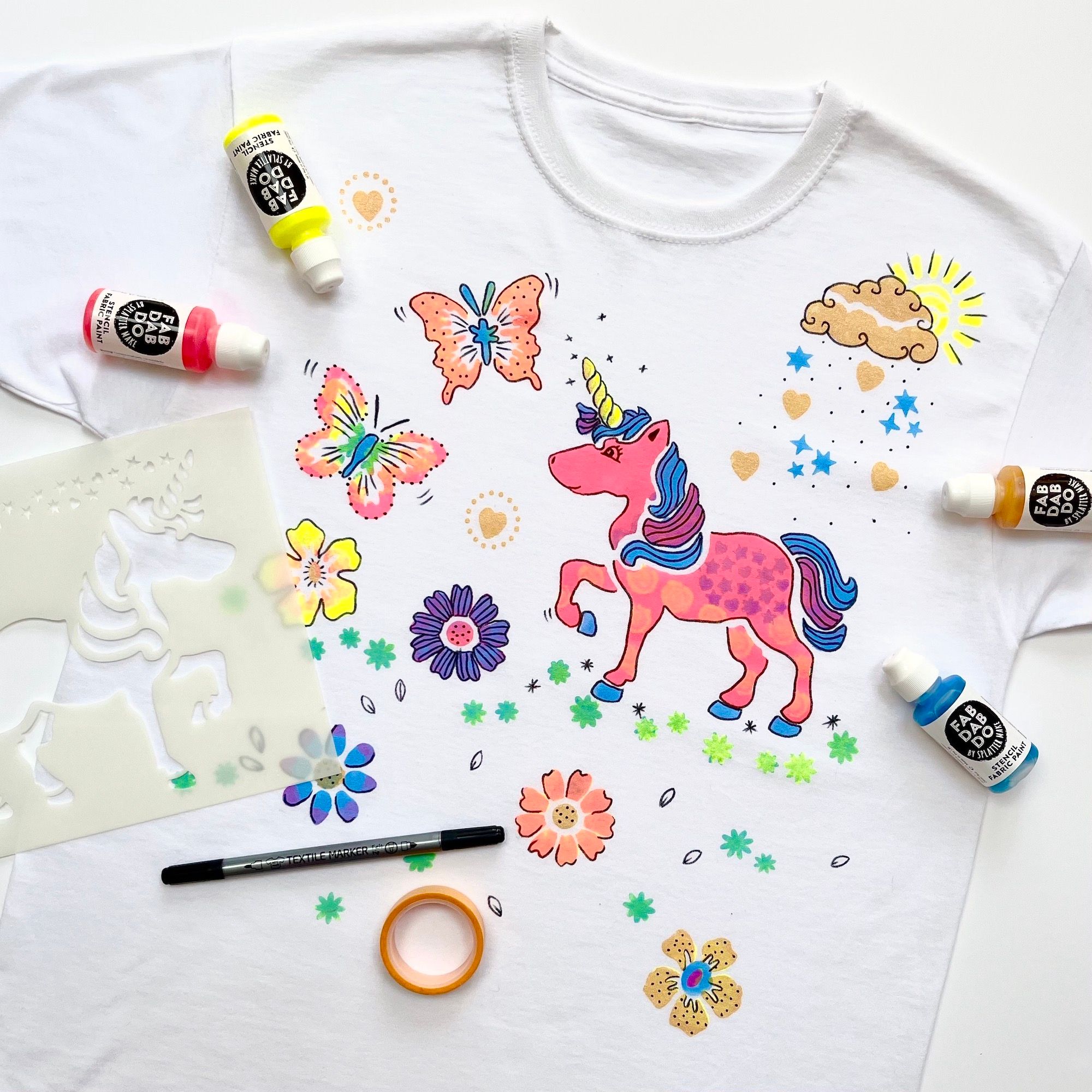 Unicorn Kids T-Shirt Painting Craft Kit Box