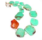 Grass Green Slabs of Chrysoprase & Amber Create an Unforgettable Look
